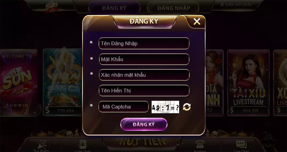 Đăng ký tài khoản Sun win trên máy tính