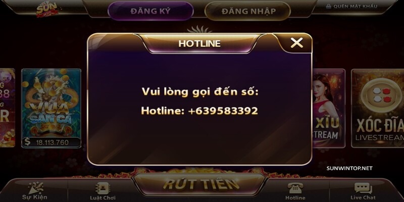 Sử dụng công cụ “Quên mật khẩu” để lấy lại tài khoản Sunwin.